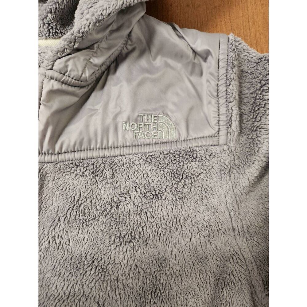 THE NORTH FACE WOMEN'S SILVER GRAY FULL ZIP FLEECE HOODED JACKET Sz SMALL - Picture 4 of 7